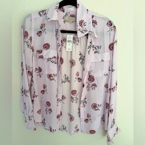 NWT LOFT floral button down blouse